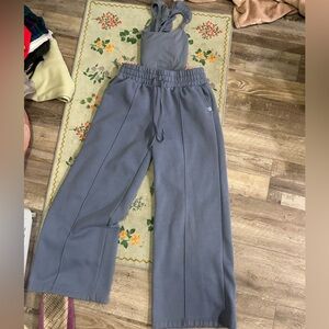 Blogilates x target Cassie ho matching set tank top ruffle and wide leg sweats L